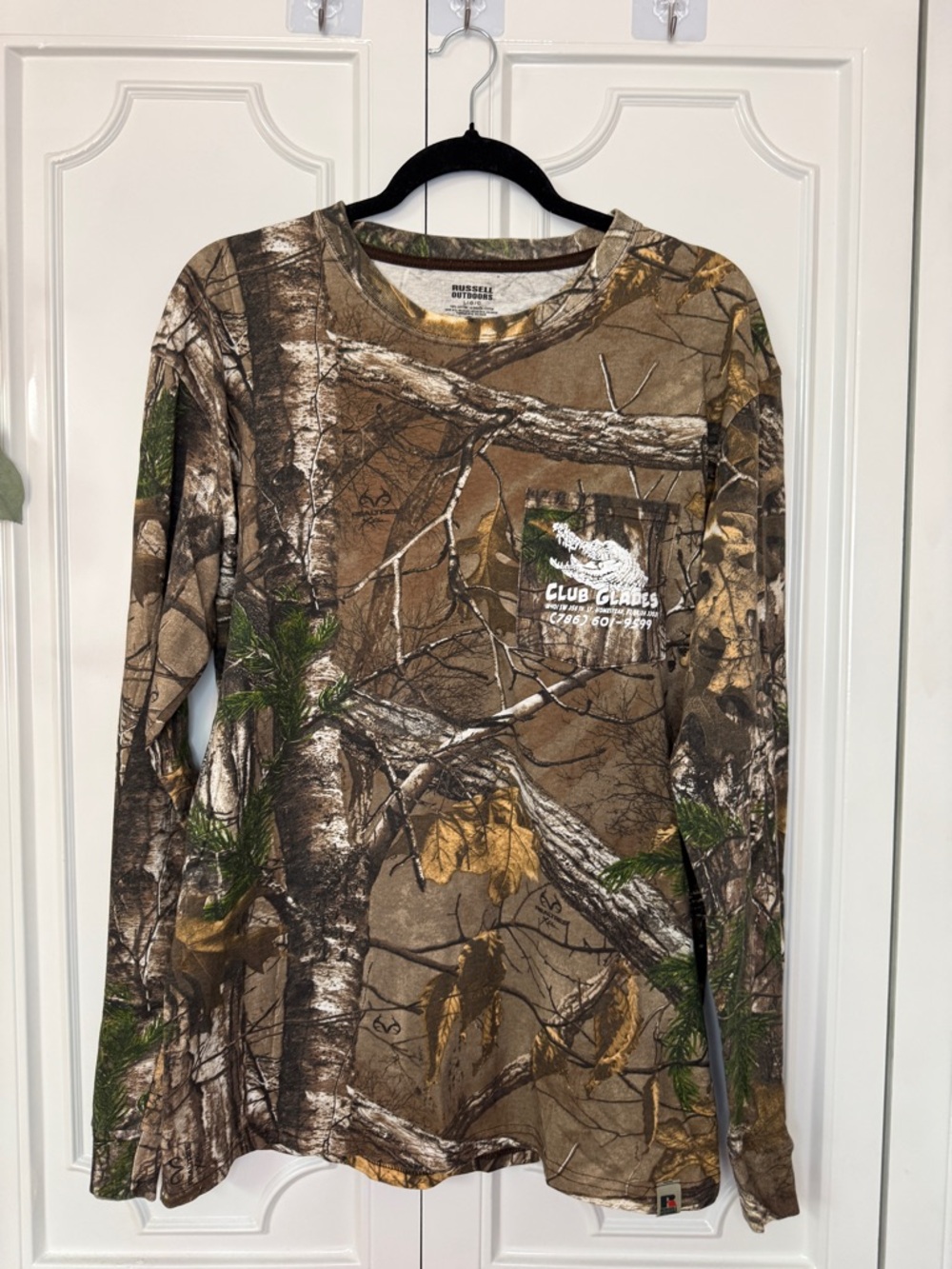 Club Glades Camo Long Sleeve Pocket Tee
